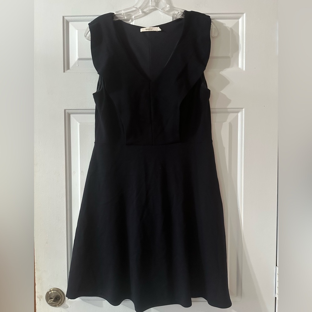 Bailey 44 Sleeveless V-Neck Ponte Fit and Flare Dress Navy. Size large.